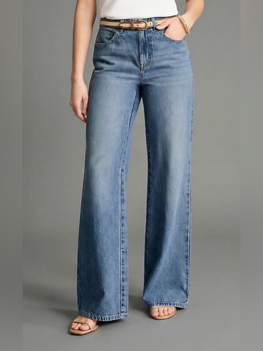 J. Jill Light High-Rise Cotton & TENCEL Lyocell Wide-Leg Jeans
